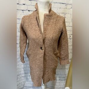Rachel Zoe wool blend tan beige camel coat -small